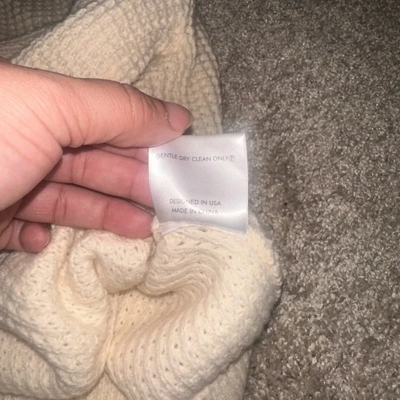 Byegreis Cream Open Neck Knit Sweater - Picture 2 of 7